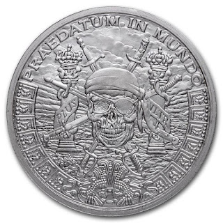 1 oz Pieces of Eight BU Silver Shield Silver Round