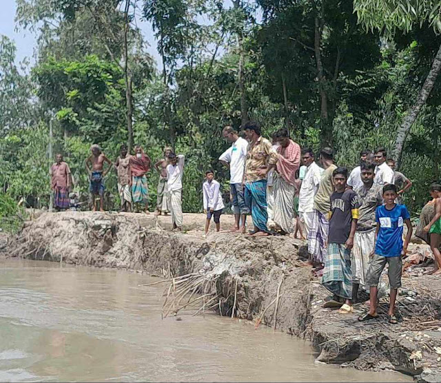 পানি বৃদ্ধির সাথে ফসলি জমি বাড়িঘর ভাঙ্গন,নিঃস্ব মানুষ