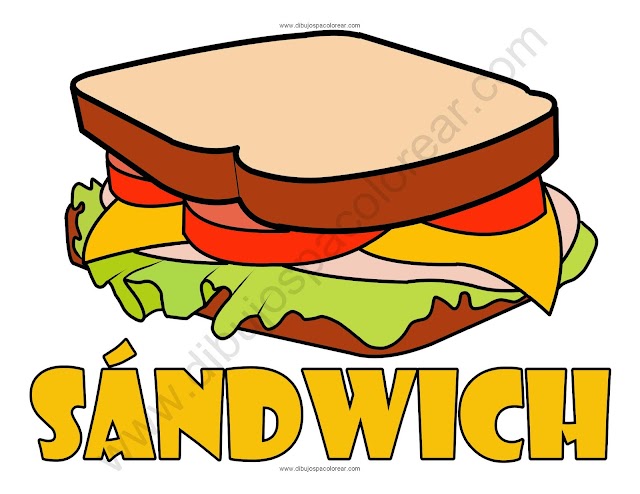 Dibujo de un sándwich a color o para colorear