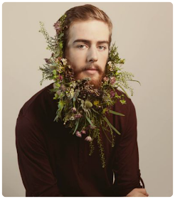 Barba floral para un hispter moderno muy naturista