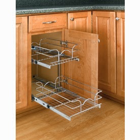 Rev-A-Shelf 11.75-in W x 18-in D x 19-in H 2-Tier Metal Pull Out Cabinet Basket