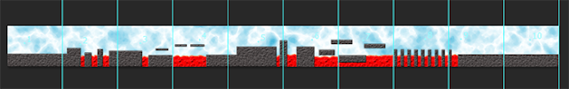 The level graphics for a 2d side scroller game