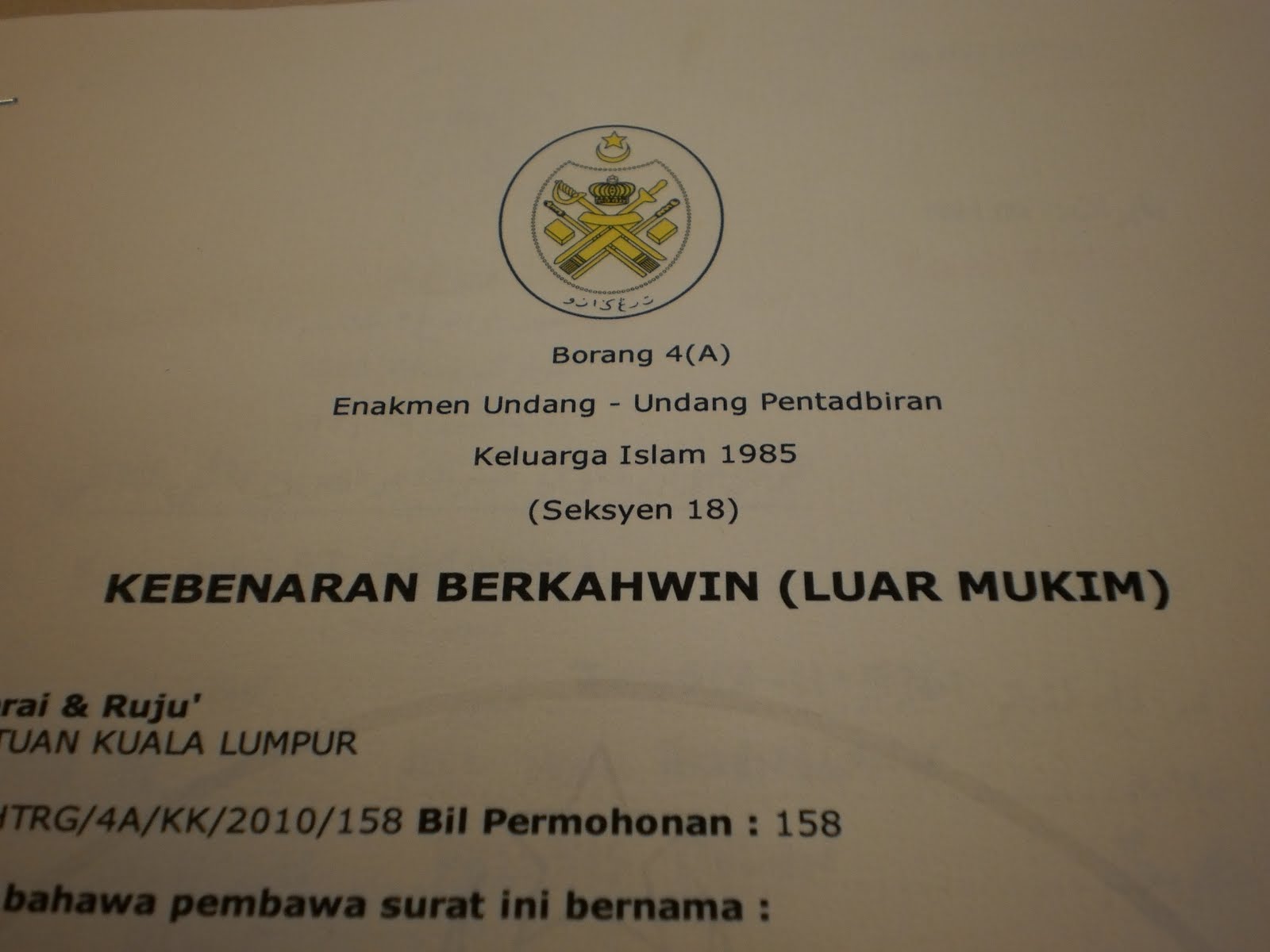 Surat Kebenaran Berkahwin Lelaki