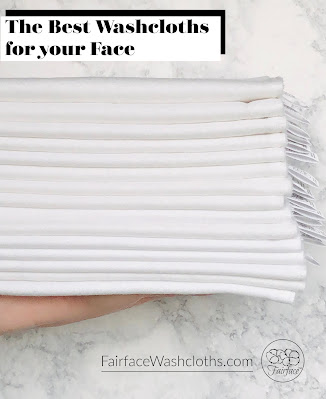 stack of Fairface soft flannel washcloths for sensitive skin and rosacea