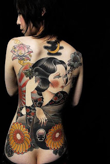 Japanese Geisha Tattoo Designs With Image Sexy Girls Showing Japanese Geisha Tattoo On The Backpiece Picture 5