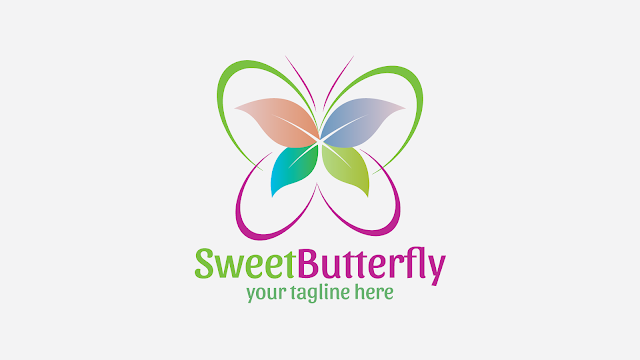 SweetButterfly free business logo design template insect animal nature papillon