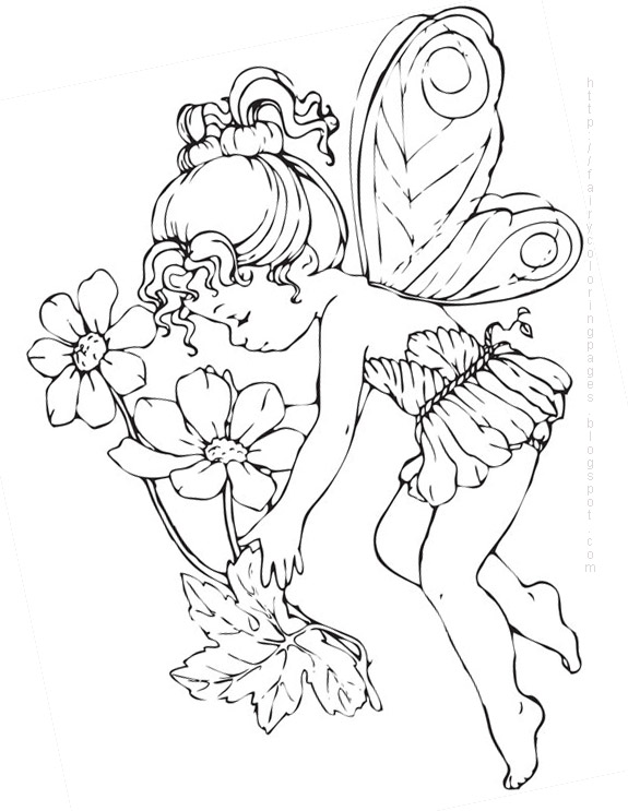 Beautiful Fairy Coloring Pages 3