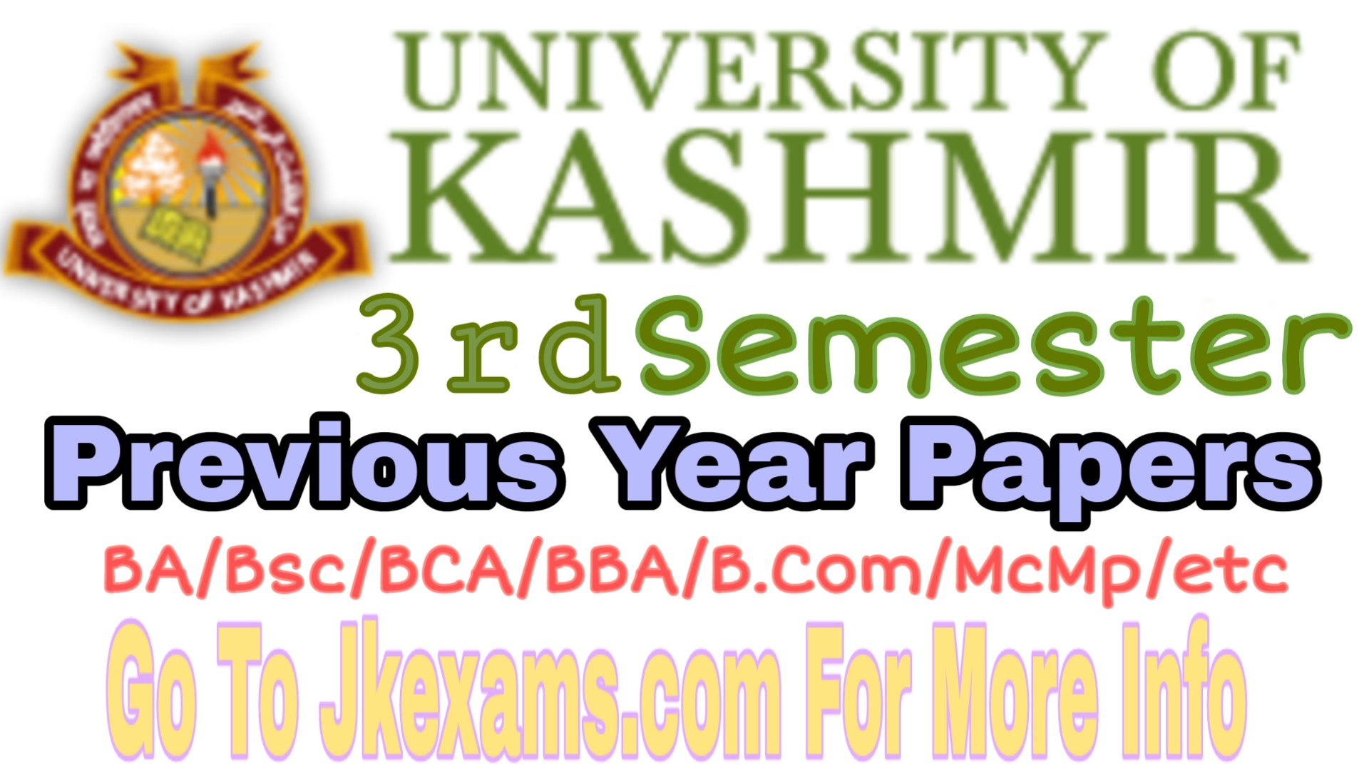 3rd sem Previous Year Papers Kashmir University