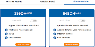 forfait illimité Mobile Maroc Telecom
