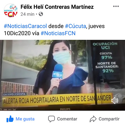 #NoticiasCaracol desde #Cúcuta, jueves 10Dic2020... - Félix Helí Contreras Martínez Facebook
