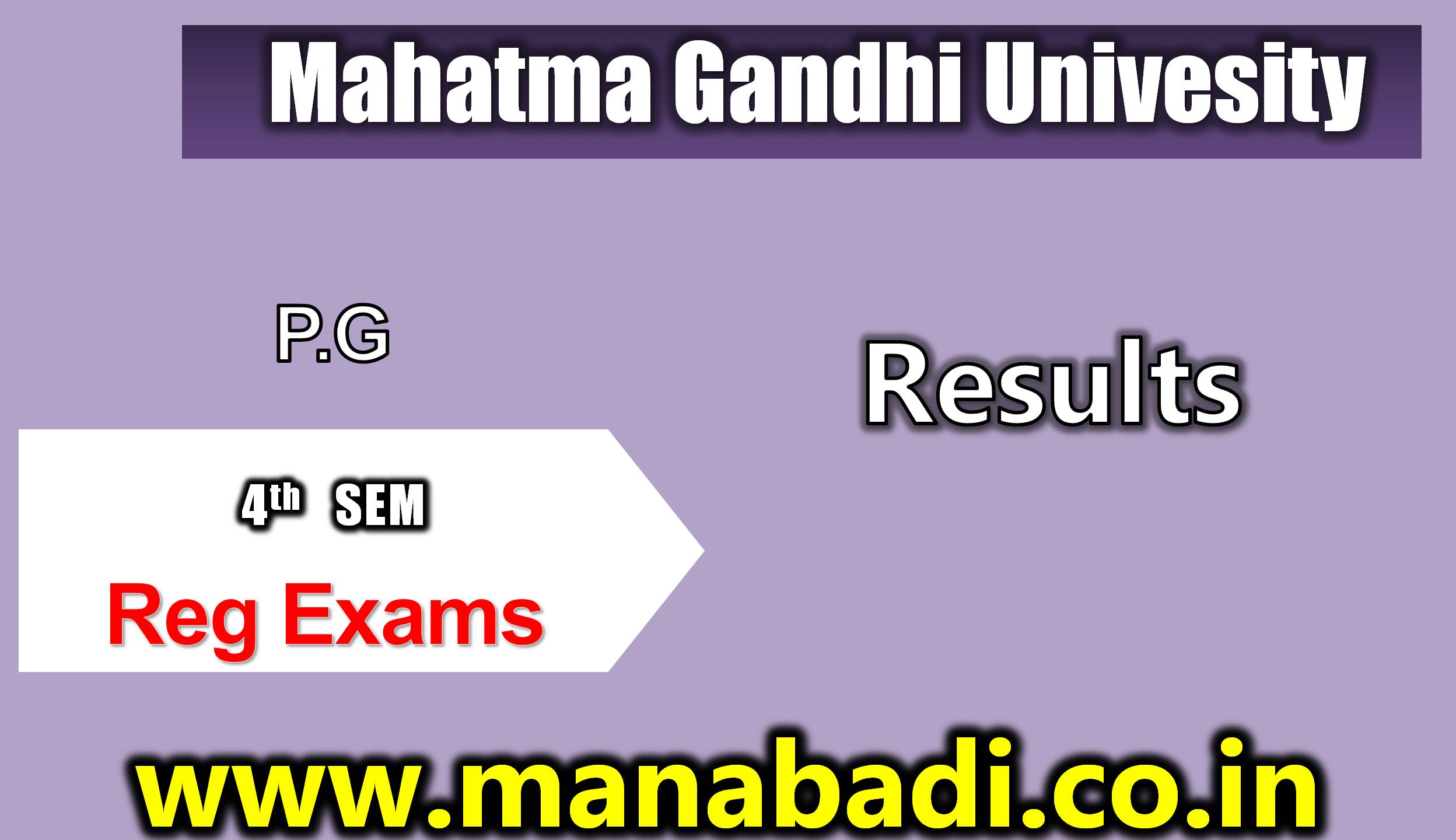 Mahatma Gandhi University PG 4th SEM Reg./BacKlog Sep-2023 Results