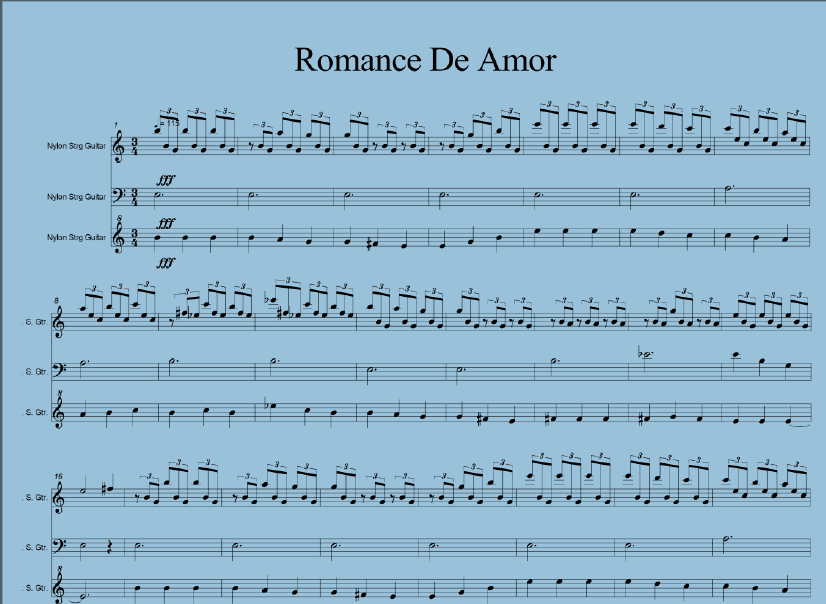 Romance De Amor ~ Partitur Musik Klasik