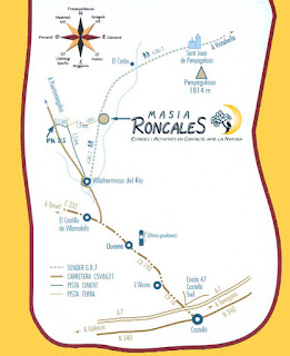 Mapa para llegar a la Masía de Roncales.