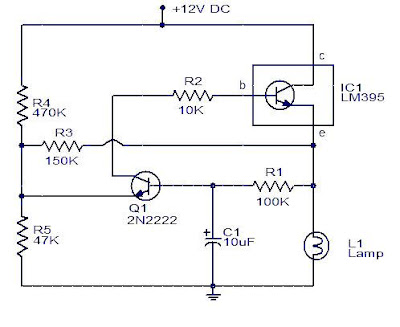 Lamp Flasher using IC LM395