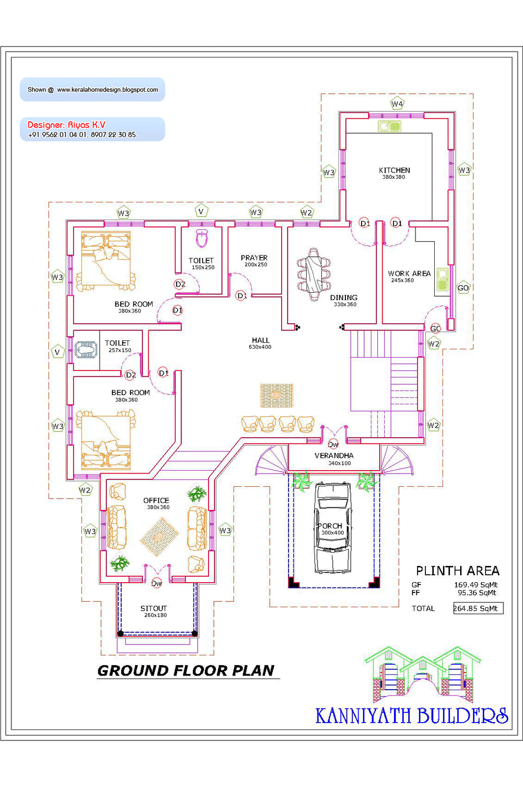  Kerala  Home  plan  and elevation 2850 Sq ft home  appliance