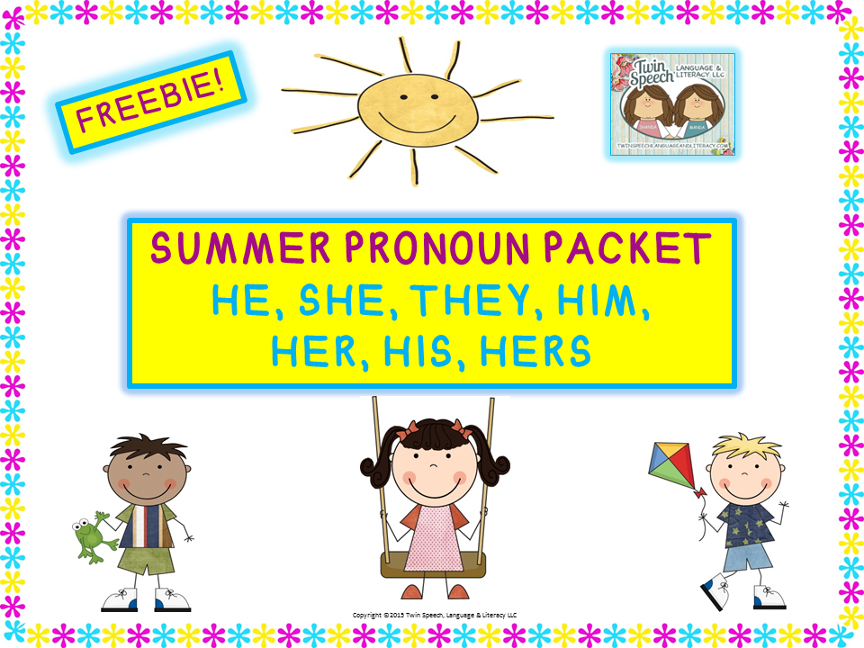 Freebie Summer Pronouns He She They Him Her His Hers
