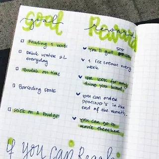 bujo ideas goal and reward