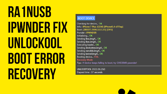 Ra1nUSB iPwnder v1.0 Fix Unlockool boot Device FAIL