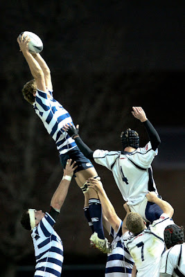 Lock Kyle Sumsion skys high for a successful BYU line-out