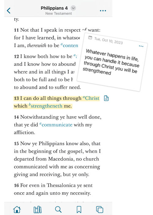 Philippians 4 screen shot