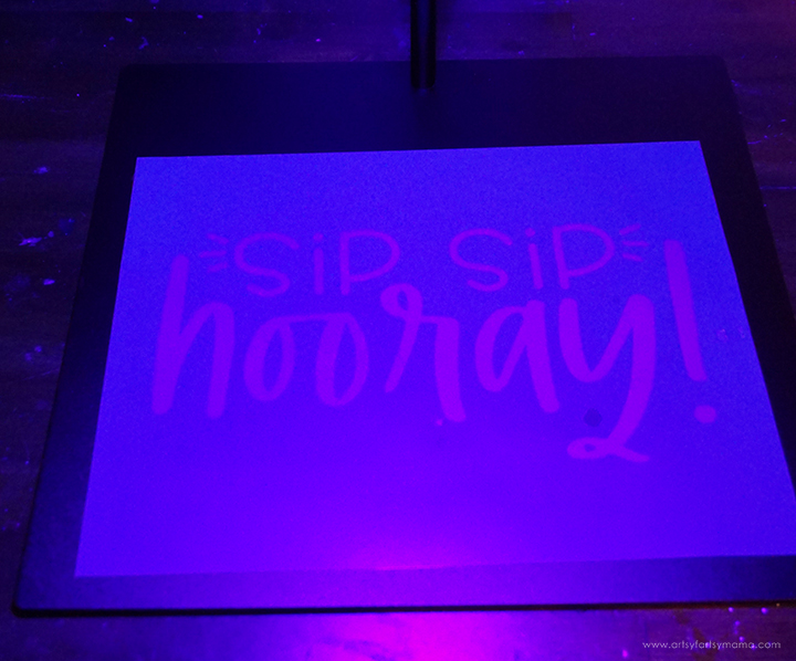 Stenciled "Sip Sip Hooray" Sign with Ikonart