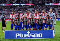 CLUB ATLÉTICO DE MADRID. Temporada 2019-20. Joao Félix, Thomas, Giménez, Savic, Morata y Oblak; Lemar, Trippier, Lodi, Koke y Saúl. CLUB ATLÉTICO DE MADRID 1 (Morata) GETAFE C. F. 0. 18/08/2019. Campeonato de Liga de 1ª División, jornada 1. Madrid, estadio Wanda-Metropolitano.