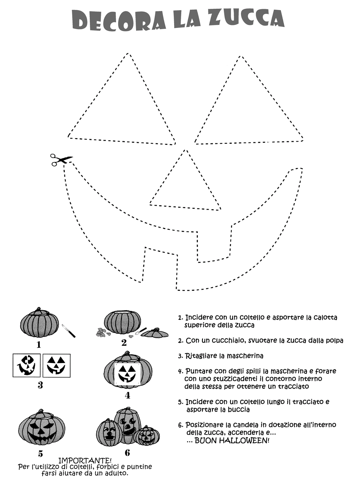 STENCIL ZUCCA HALLOWEEN DECORA MASCHERINA PER ZUCCHERO A VELO
