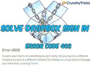 Dropbox Sign In Error Code 403