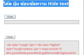 โค้ด ปุ่ม ซ่อนข้อความ Hide text