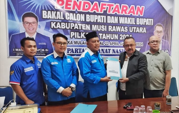 Muhammad Ibrahim Ambil Formulir Pendaftaran Balon Bupati di DPD PAN Muratara