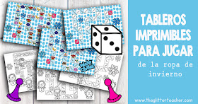 Tableros imprimibles para jugar de la ropa de invierno