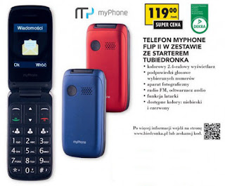 Telefon myPhone Flip II z Biedronki Flip 2 ulotka gazetka Biedronka