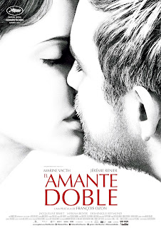 EL AMANTE DOBLE. Cartel. España. Diseño: Silenzio Communication. EL AMANTE DOBLE. L'amant double. 2017. Francia, Bélgica. Dirección: François Ozon. Reparto: Marine Vacth, Jérémie Renier, Jacqueline Bisset, Myriam Boyer, Dominique Reymond, Fanny Sage, Jean-Édouard Bodziak, Antoine de La Morinerie, Jean-Paul Muel, Keisley Gauthier, Tchaz Gauthier, Clemence Trocque, Guillaume Le Pape, Benoît Giros.