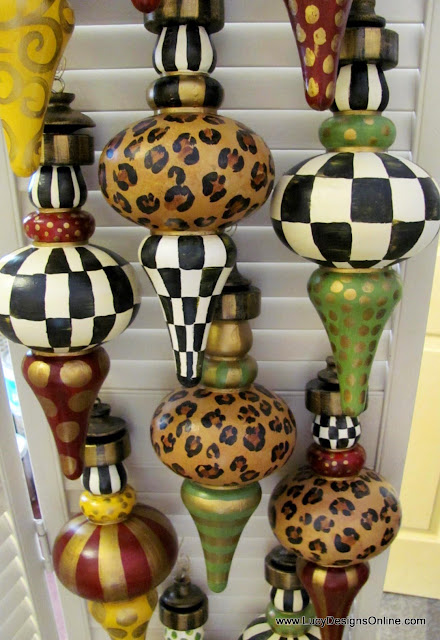 hand painted whimsical Christmas ornaments