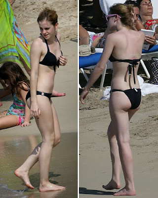 Emma Watson With A Blaxk Bikini