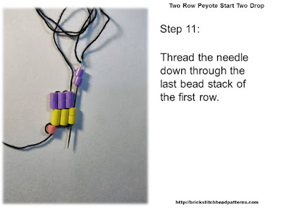 Click the image to view the Two Row or Peyote Start beading tutorial image larger.