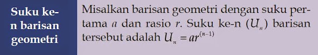  dalam pelajaran barisan bilangan ada juga istilah barisan geometri Rumus dan Contoh Soal Barisan Geometri