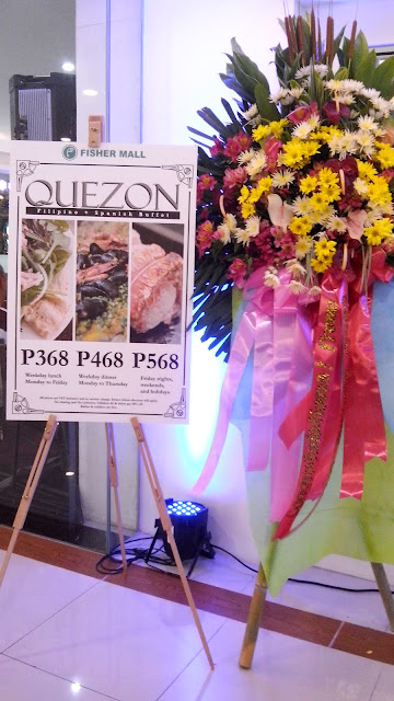 Rates of Quezon Filipino Spanish Buffet Restaurant. The place can accommodate 200 pax and function rooms for 30-35 persons are also available.