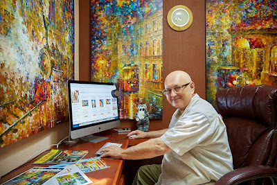  Leonid Afremov in his Studio - Image from his Deviant Art Account