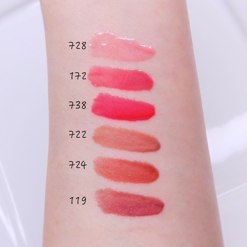 Chanel Rouge Coco Gloss Swatches