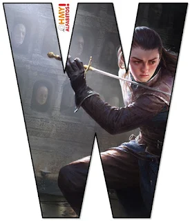 Abecedario de Arya Luchando. Arya of GoT Fighting Abc.
