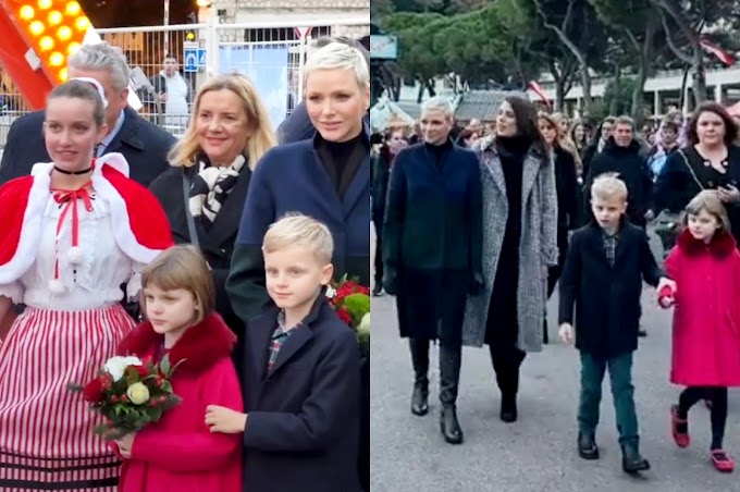 Princess Charlene and Her Twins Attend Christmas Village Opening in Monaco 