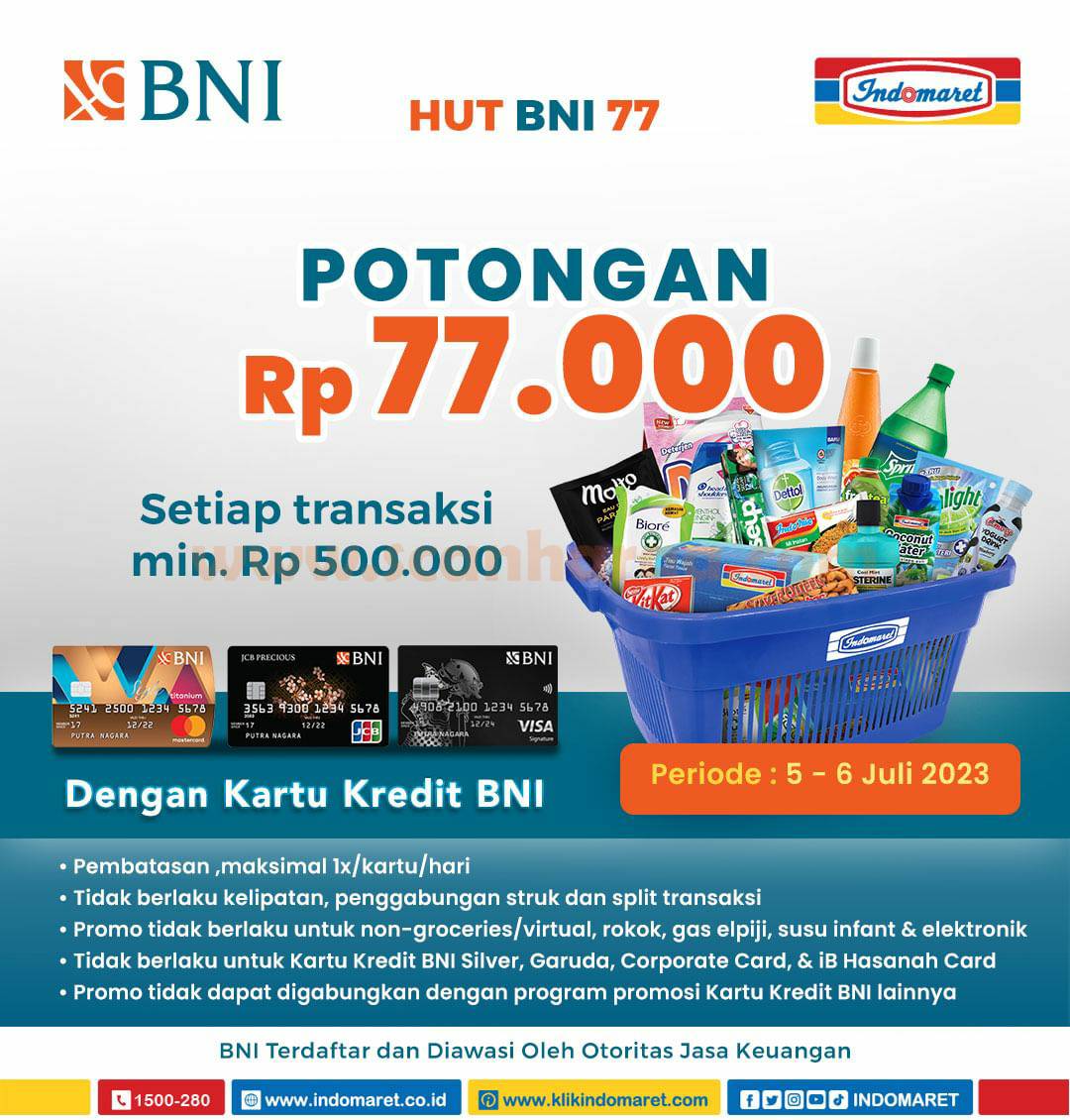 PROMO INDOMARET HUT BNI - POTONGAN DISKON 77.000