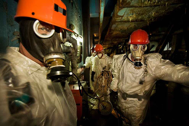 Chernobyl: em áreas críticas só com proteção anti-radiação e não demorando muito.