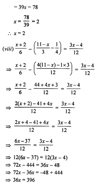 Selina Concise Mathematics Class 8 ICSE Solutions Chapter 14 Linear Equations in one Variable