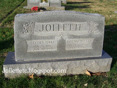 Ulysses Jollett, Sadie Jollett, tombstone Coverstone Cemetery, Shenandoah, Virginia