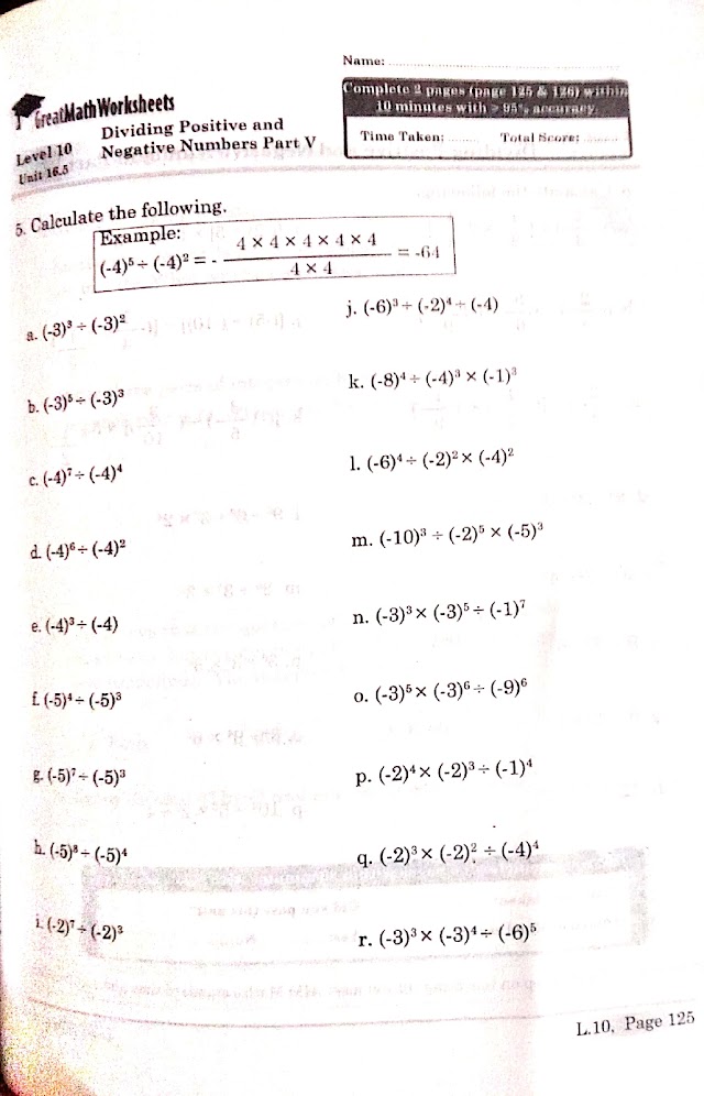 Grade VII, worksheet first