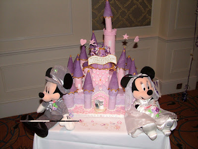 puple wedding cake with mickey mouse ideas