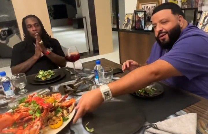 Tell dem to bring the lobsters out – DJ Khaled and singer Burna Boy passed time (Video)