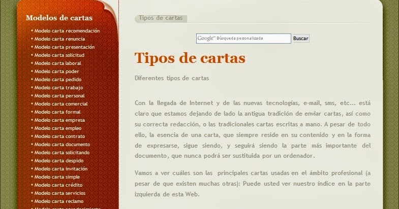 BLOG CON LINKS: Web: Modelo-carta.com